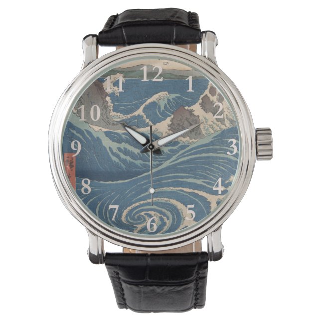 Japanische Waves Naruto Whirlpool Artwork Armbanduhr (Vorderseite)