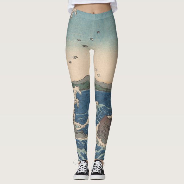 Japanische Waves Naruto Whirlpool Artwork Leggings (Vorderseite)