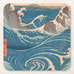 Japanische Waves Naruto Whirlpool Artwork Rechteckiger Pappuntersetzer