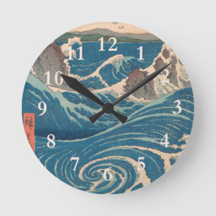 Japanische Waves Naruto Whirlpool Artwork Runde Wanduhr