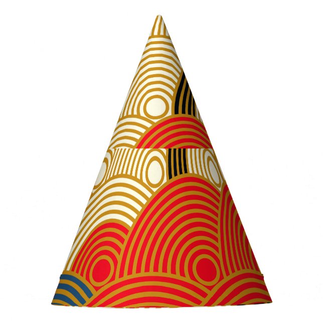 Japanische Waves: Rotes Gold. Partyhütchen (Vorderseite)