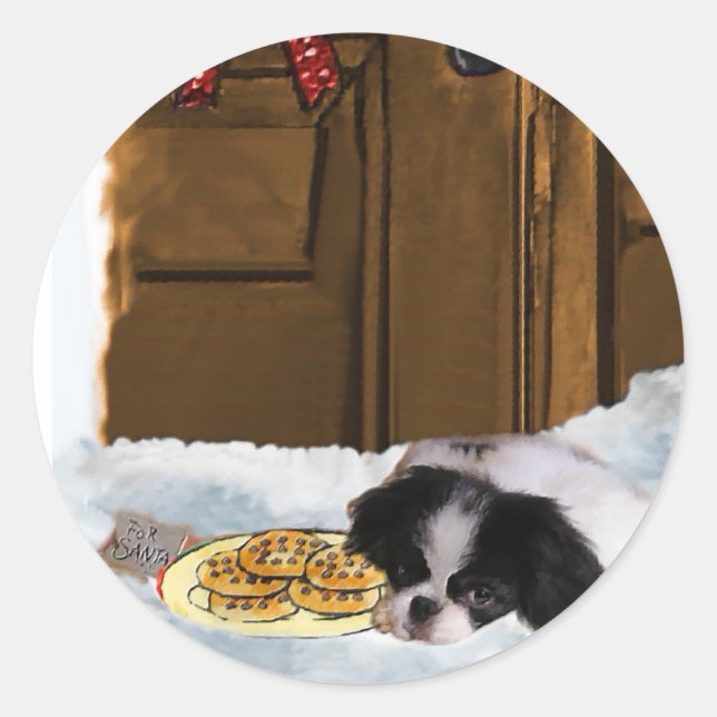 Japanische Weihnachtsgeschenke Runder Aufkleber (Vorderseite)