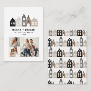 japanische Weihnachtshäuser 3 Foto chic Mitteilungskarte