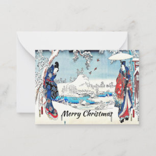 Japanische Weihnachtskarte Mitteilungskarte