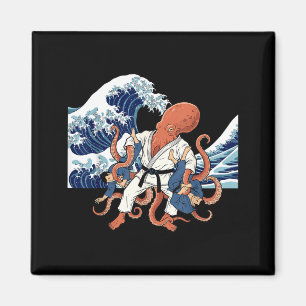 Japanische Welle BJJ Brazilian Jiu Jitsu Octopus Magnet