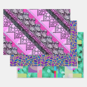 Japanische Wellen, Lapis & Gold Verlass & Spotligh Geschenkpapier Set