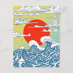 Japanische Wellen Postkarte