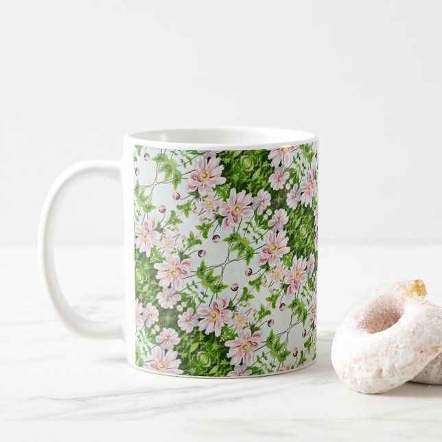 Japanische Windblumen - Kaffeetasse (Mit Donut)