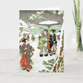 Japanische Winter-Szene Feiertagskarte
