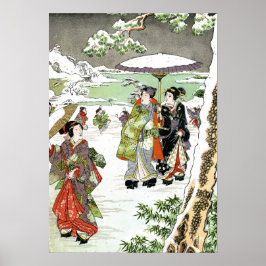Japanische Winterlandschaft Poster