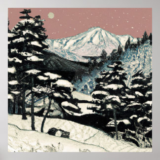 japanische Winterlandschaft Poster