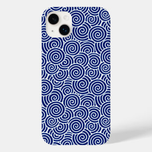 Japanische wirbellose Muster - marineblau und weiß Case-Mate iPhone Hülle