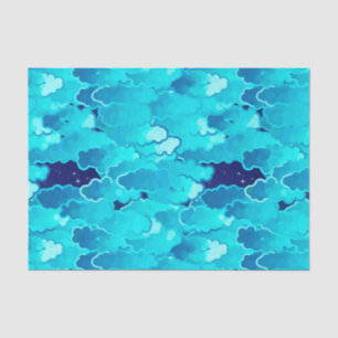 Japanische Wolken, Abends-Himmel, Türkis und Seidenpapier