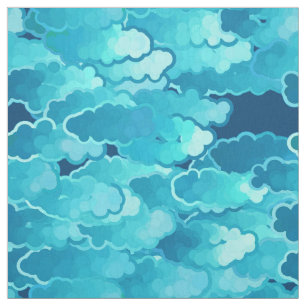 Japanische Wolken, Abends-Himmel, Türkis und Stoff