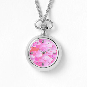 Japanische Wolken, Dämmerung, Orchideen-Rosa und Armbanduhr
