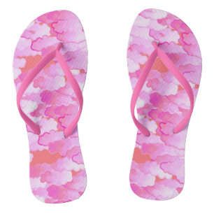 Japanische Wolken, Morgendämmerung, Orchideenrosa Flip Flops