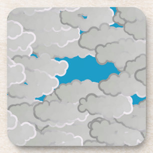 Japanische Wolken, Sommertag, Weißer und Himmelbla Getränkeuntersetzer