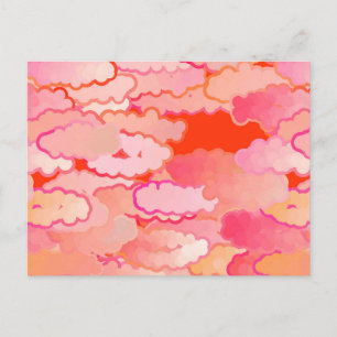 Japanische Wolken, Sonnenuntergang, Korallen, Fuch Postkarte