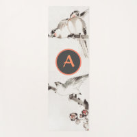 JAPANISCHE WOODBLOCK DRUCKBIRTE AUF BRANCH YOGA Ma