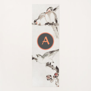 JAPANISCHE WOODBLOCK DRUCKBIRTE AUF BRANCH YOGA Ma Yogamatte