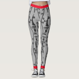 JAPANISCHE WOODBLOCK PATTERN DRUCKTE LEGGINGS