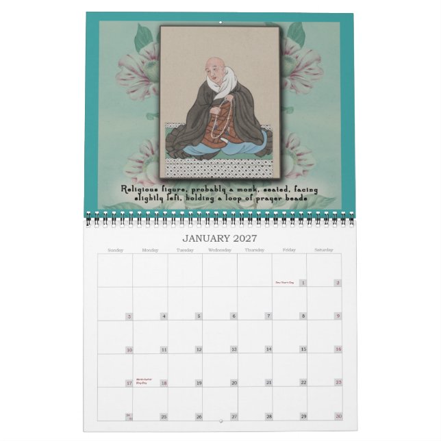 Japanische Zeichnungskalender des 19. Jahrhunderts Kalender (Jan 2027)