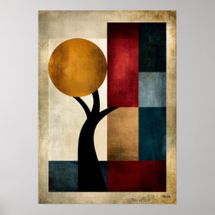 Japanische Zen-Landschaft Geometrische Abstrakte W Poster