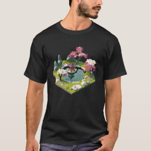 Japanischer 32-Bit-Kirschblüten-Garten-Schrein-Tei T-Shirt