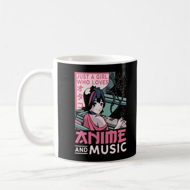 Japanischer Anime Music Girl Otaku Piano Musiker Kaffeetasse (Links)