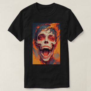 Japanischer Anime Titan-Angriff Totenkopf Feuer 01 T-Shirt