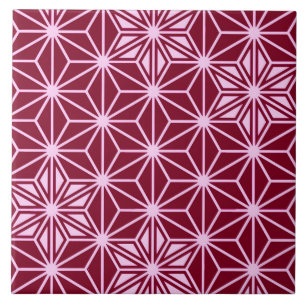 Japanischer Asanoha oder Star Pattern, Burgund Mar Fliese