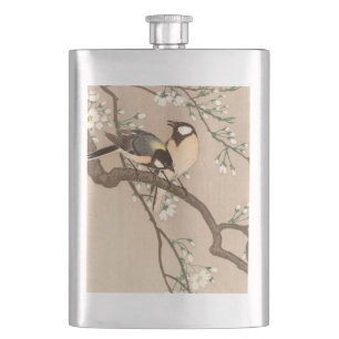 Japanischer Asiatischer Ohara Koson Vogel Meise Si Flachmann