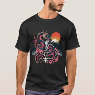Japanischer ästhetischer Drache Tokio Japan Manga  T-Shirt