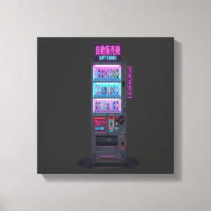Japanischer Automat Cyberpunk Pixel Art Leinwanddruck