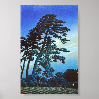 Japanischer Bauernhof mit Baumbaumbaum Art Ukiyo-E Poster