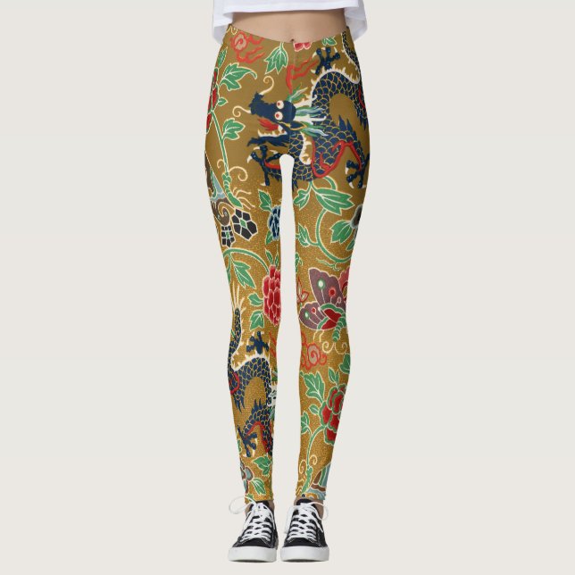 Japanischer Blumendrache Leggings (Vorderseite)