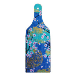 Japanischer Blumenkrebs Blossom Gold Blauer Glass Schneidebrett