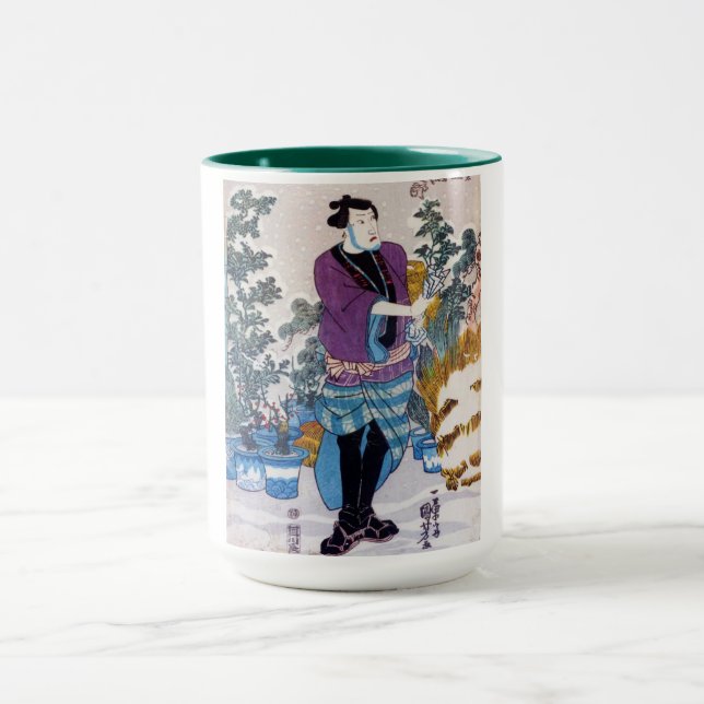 Japanischer Bonsai Master, Kuniyoshi, Ukiyo-e Tasse (Zentrum)