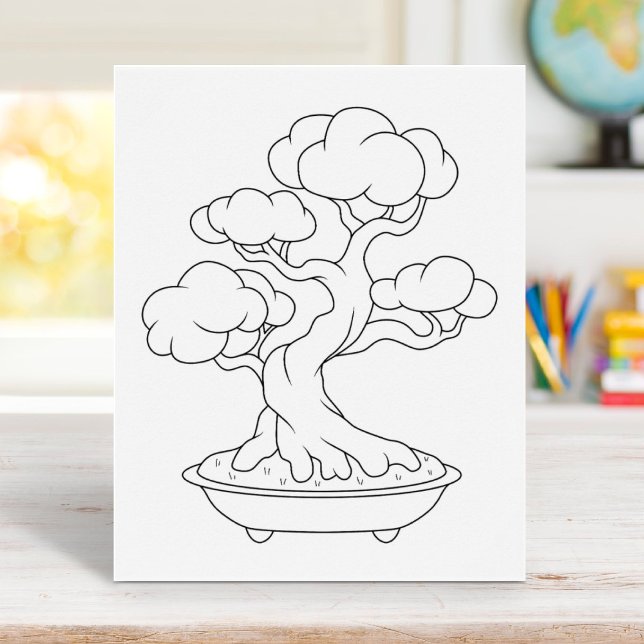 Japanischer Bonsai Tree auf einer Farbseite für Tr Poster (Von Creator hochgeladen)