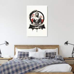 Japanischer Buddha Zen Leinwanddruck