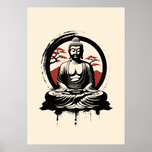 Japanischer Buddha Zen Poster