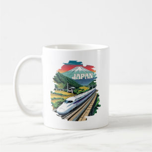 Japanischer Bullet Train und Fuji Mount Kaffeetasse