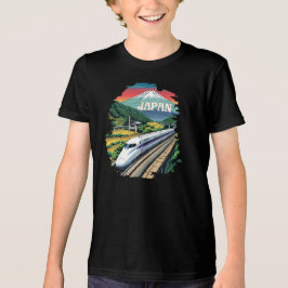 Japanischer Bullet Train und Fuji Mount Tri-Blend Shirt