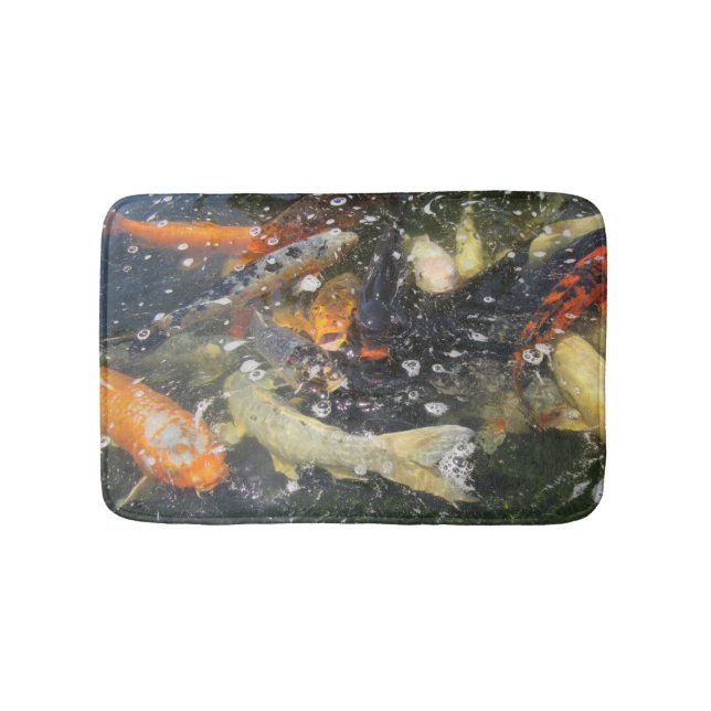 Japanischer Carp Koi Fisch schwimmen Badematte (Vorderseite)