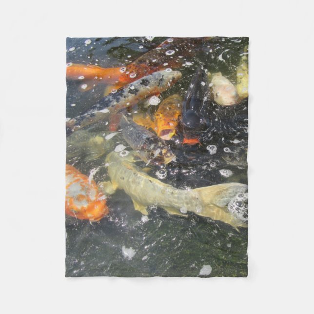 Japanischer Carp Koi Fisch schwimmen Fleecedecke (Vorderseite)