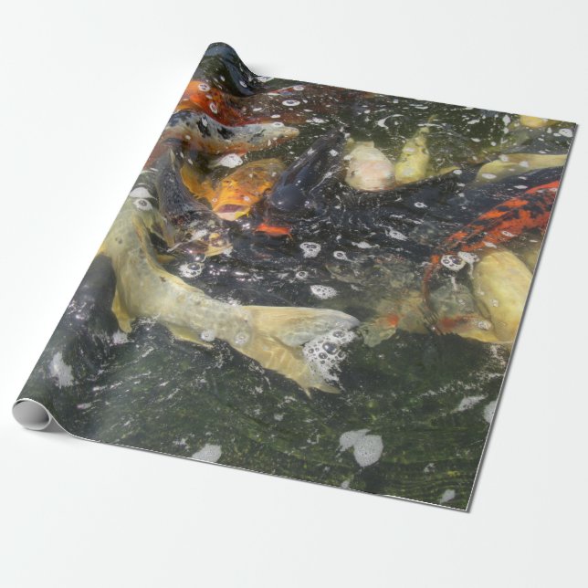 Japanischer Carp Koi Fisch schwimmen Geschenkpapier (Ungerollt)