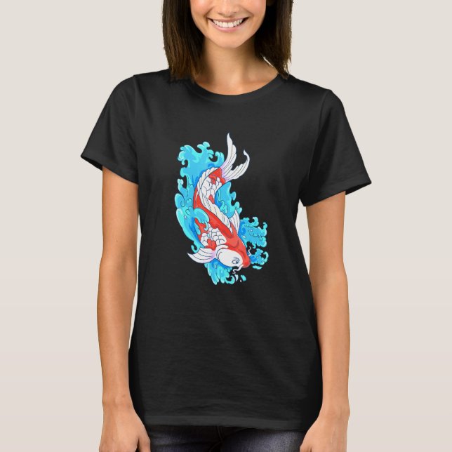 Japanischer Carp Koi Fisch T-Shirt (Vorderseite)