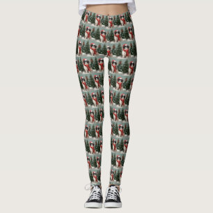 Japanischer Chin Dog in Schnee Weihnachten Leggings