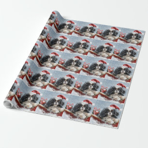 Japanischer Chin Dog Weihnachtsfest Geschenkpapier