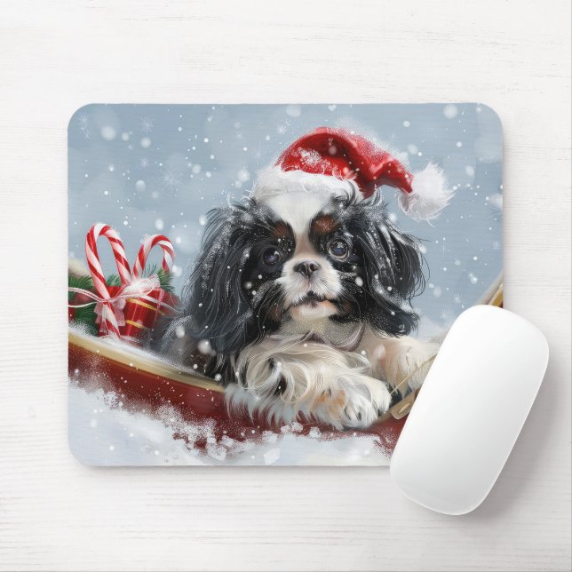 Japanischer Chin Dog Weihnachtsfest Mousepad (Mit Mouse)